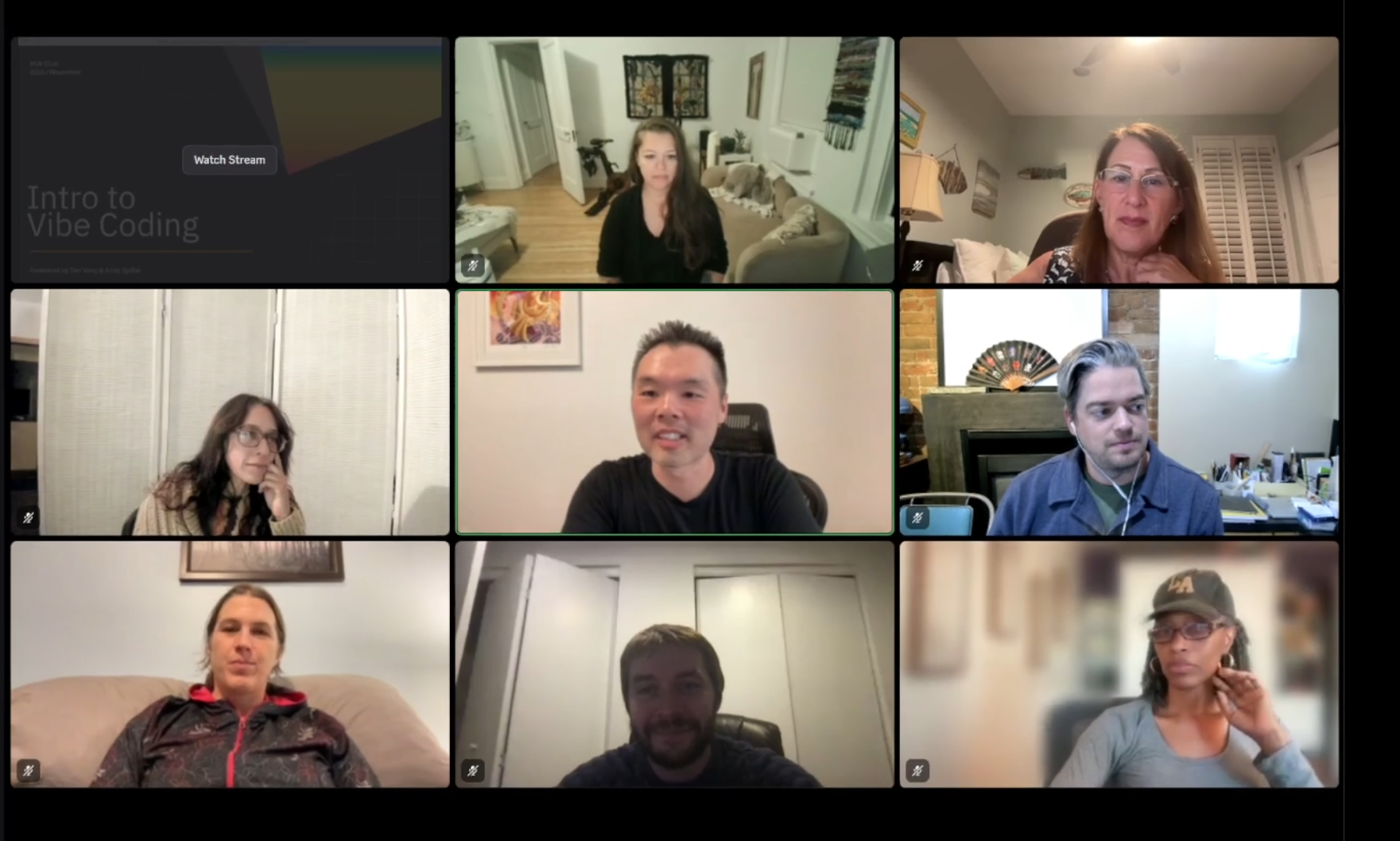 MVP Club members in a live vibe coding webinar session